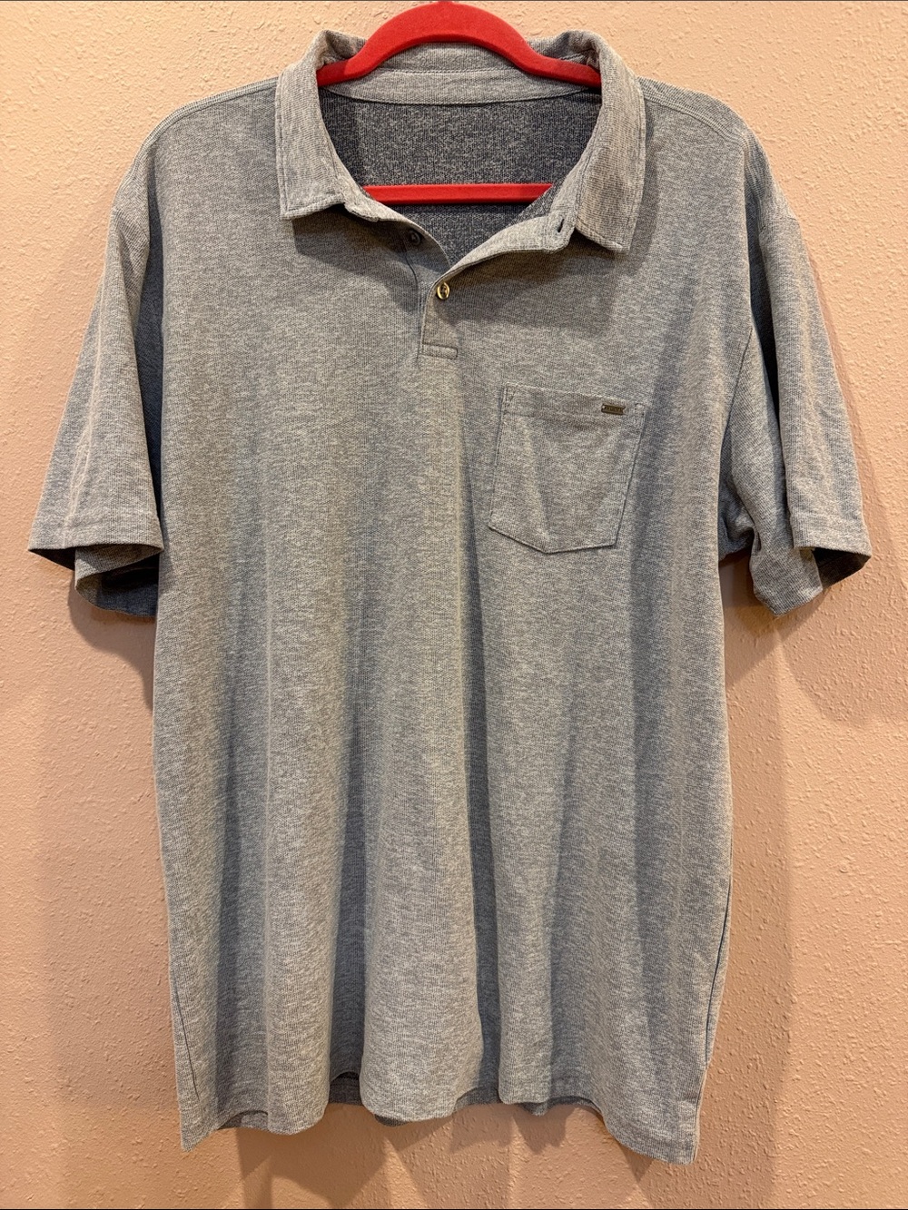 Vuori Heather Gray Polo with Chest Pocket